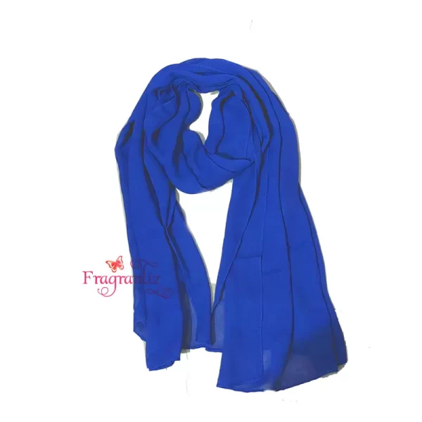 Blue Cotton Crape Stole / Shawl